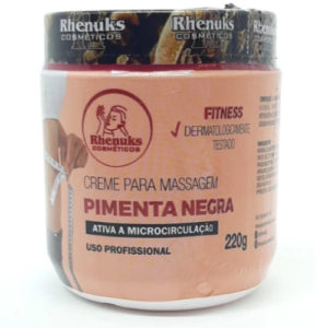 Creme Para Massagem Pimenta Negra 200g Rhenuks